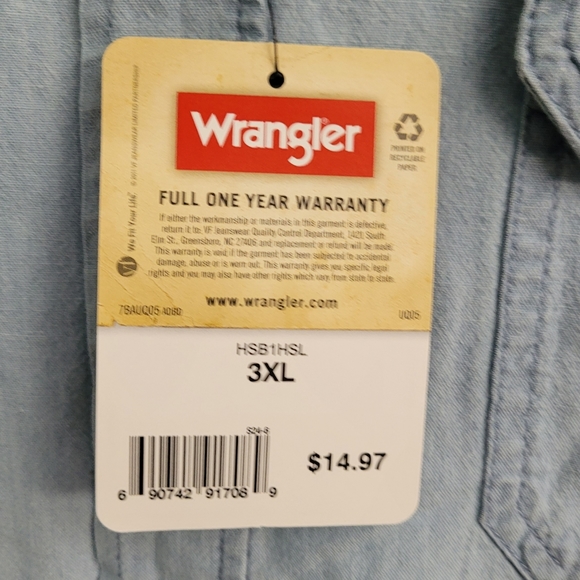 NWT Two Wranglers Jeans Button-up Shirts. - Picture 5 of 11